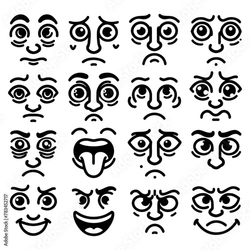Different facial expression set icons 