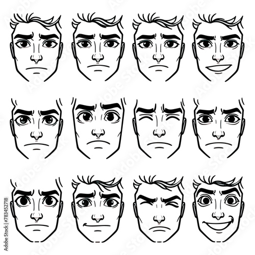 Different facial expression set icons 