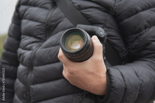 person holding a camera