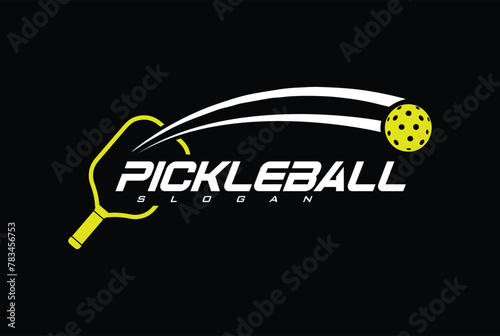 pickleball logo vector graphic for any business especially for sport team, club, community.