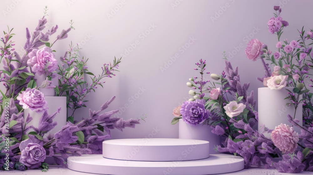 Podium background flower rose product purple 3d spring table beauty stand display nature white. Garden rose floral summer background podium cosmetic valentine field scene gift purple day romantic Podium background flower rose product purple 3d spring table beauty stand display nature white. Garden rose floral summer background podium cosmetic valentine field scene gift purple day romantic