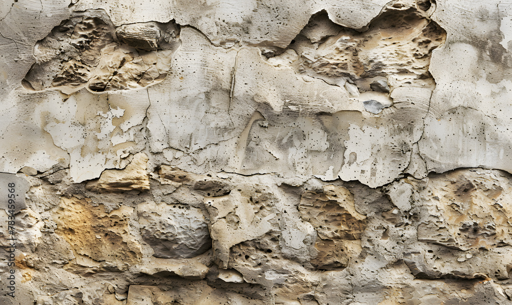 Old rough texture concrete stone grunge rough wall background, Generative AI