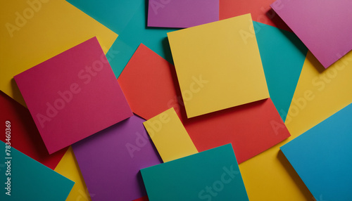 Vibrant and colorful of empty mockup sticky note background