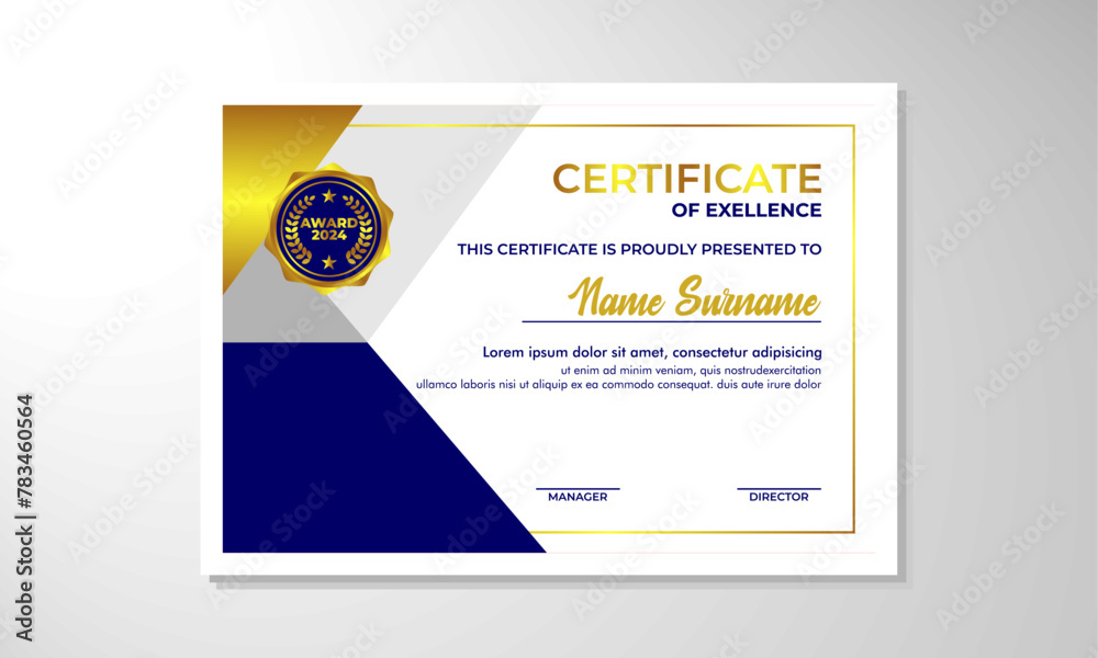 Obraz premium elegant gradient certificate design template