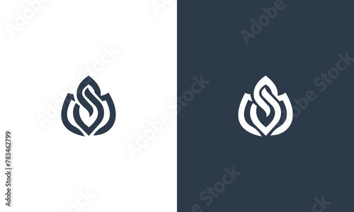 letter s simple flower logo design vector illustration photo