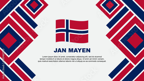 Jan Mayen Flag Abstract Background Design Template. Jan Mayen Independence Day Banner Wallpaper Vector Illustration. Jan Mayen photo