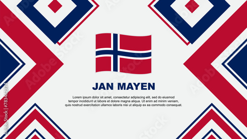 Jan Mayen Flag Abstract Background Design Template. Jan Mayen Independence Day Banner Wallpaper Vector Illustration. Jan Mayen Independence Day