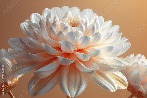 white chrysanthemum flower in close up an detailed © Maizal