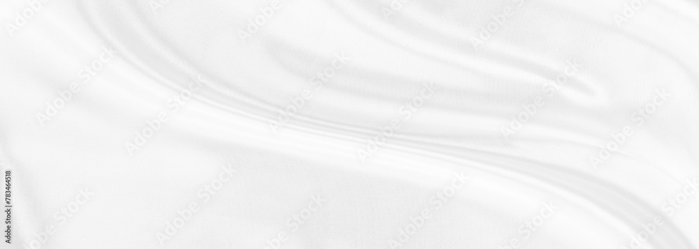 Naklejka premium White gray satin texture that is white silver fabric silk panorama background with beautiful soft blur pattern natural.