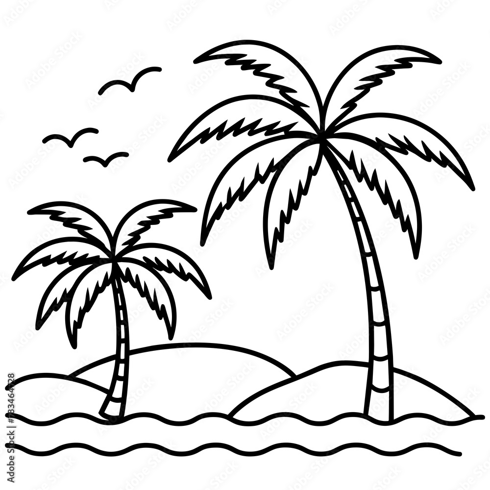 Beautiful seaside view with some coconut palm.
Beautiful seaside view with some coconut palm.