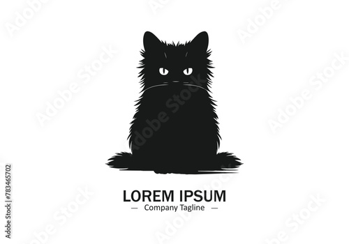 Black Cat logo icon vector silhouette isolated on white background