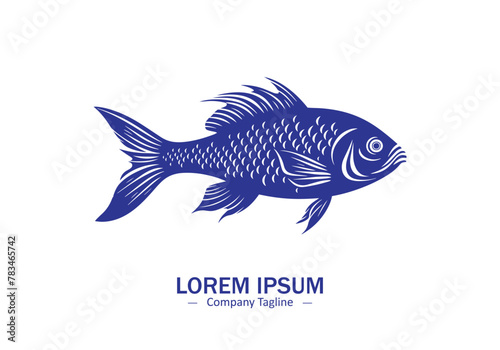 Fish logo icon vector silhouette isolated on white background