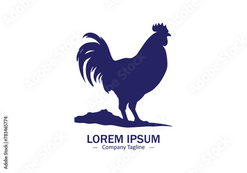 Hen or cock or rooster logo icon vector silhouette isolated photo