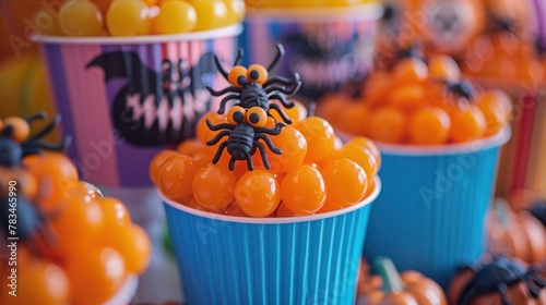 Halloween Candy and Sweets with Ants and Bugs for Spooky Party - Day of the Dead Celebration Invitation and Decorations photo