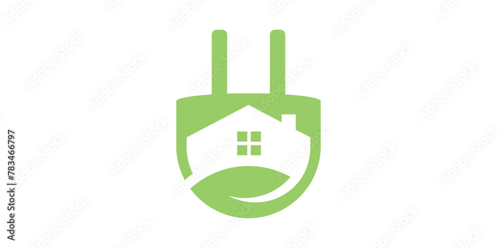 combination of creative logo designs, environmentally friendly electrical energy, electricity, plugs, energy, logo design templates, symbols, icons, vectors, creative ideas.