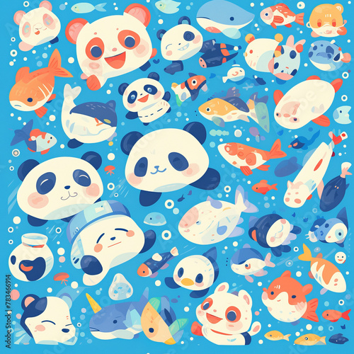 Seamless Emoticon Expression Array