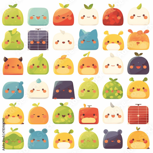 Seamless Emoticon Expression Array