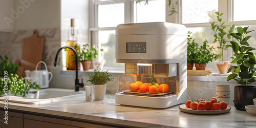 food processor, vegetables in smart refrigarator, smat kitchen appliances for a smart home, echofriendly home appliances  photo