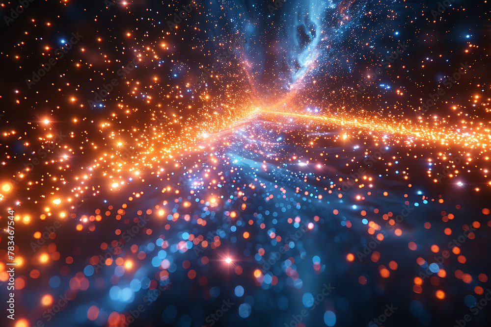 A mesmerizing starfall with falling stars streaking across the night sky. Bright, glowing trails against the dark cosmos create a magical and enchanting spectacle A mesmerizing starfall with falling stars streaking across the night sky. Bright, glowing trails against the dark cosmos create a magical and enchanting spectacle