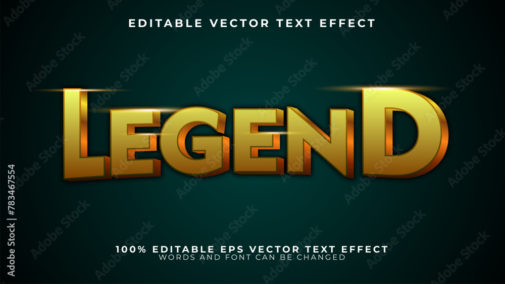 Legend gold editable vector eps text effect