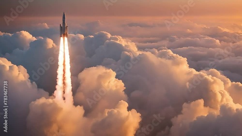 Space Shuttle Launch On Blue Sky, footage, 4k footage, videos, slow motion photo