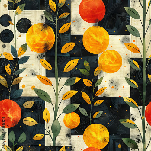 Vibrant Botanic seamless tile