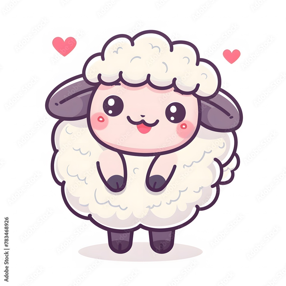 Cute and Happy sheep Character in Simple Cartoon Style
Cute and Happy sheep Character in Simple Cartoon Style