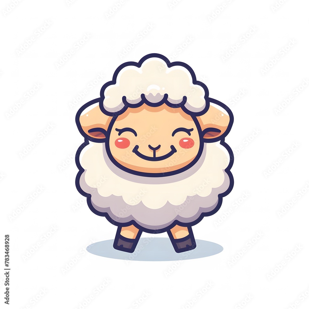 Cute and Happy sheep Character in Simple Cartoon Style
Cute and Happy sheep Character in Simple Cartoon Style