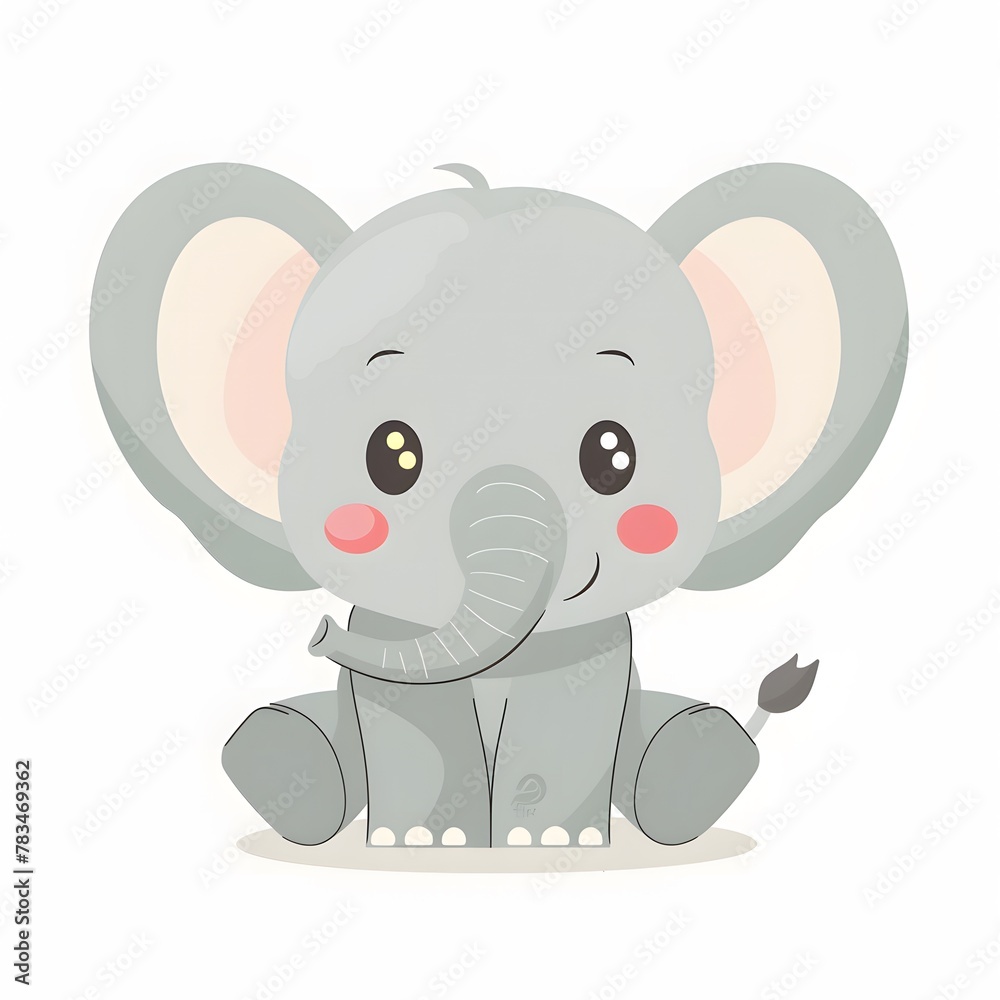 Cute and Happy elephant Character in Simple Cartoon Style
Cute and Happy elephant Character in Simple Cartoon Style
