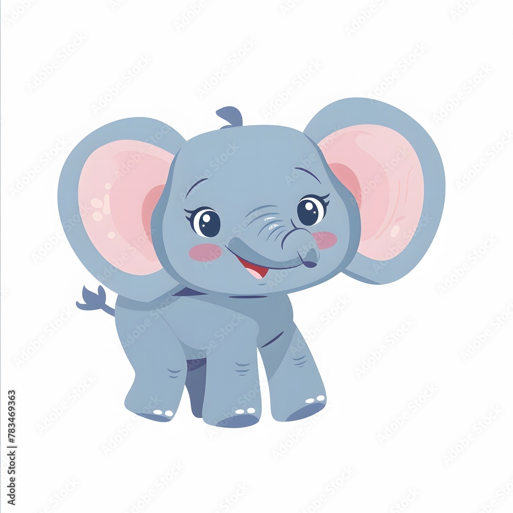 Cute and Happy elephant Character in Simple Cartoon Style
Cute and Happy elephant Character in Simple Cartoon Style
