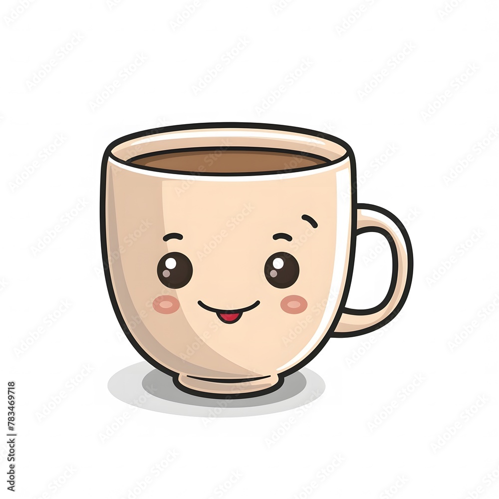 Cute and Happy coffee cup Character in Simple Cartoon Style
Cute and Happy coffee cup Character in Simple Cartoon Style