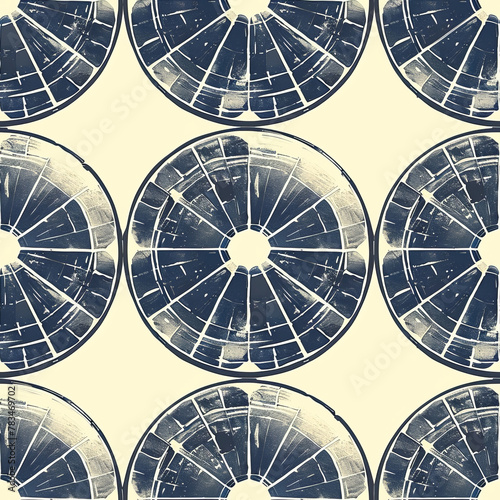 Geometric Bicycle Wheel Symmetry seamless Pattern