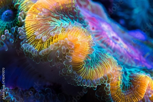 Colorful coral in the ocean 