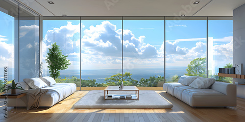  Bright Interiors, Private Terrace, and Scenic Panoramas in a Modern Luxury Villa , view of grenery and beautiful clouds





 photo