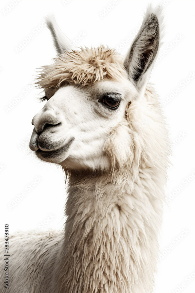 Obraz premium Llama, Llamas, Llama Cubs, on White Background