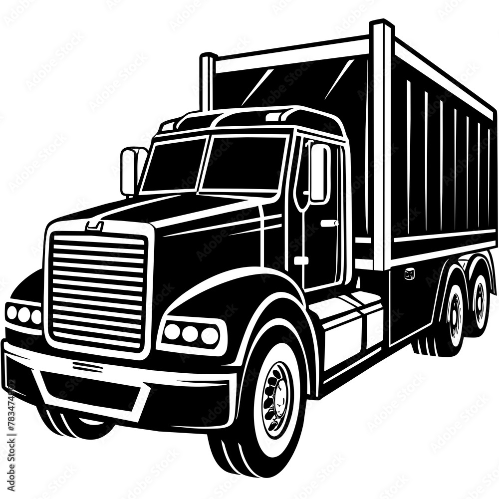 truck isolated on white mascot,truck silhouette,vector,icon,svg,characters,Holiday t shirt,black truck drawn trendy logo Vector illustration,truck on a white background,eps,png