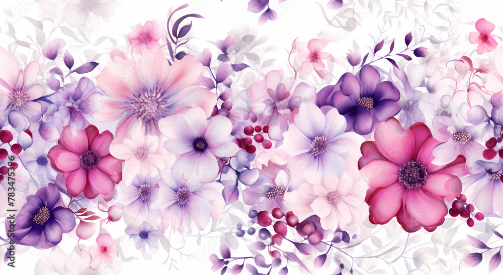 A beautiful watercolor floral pattern
