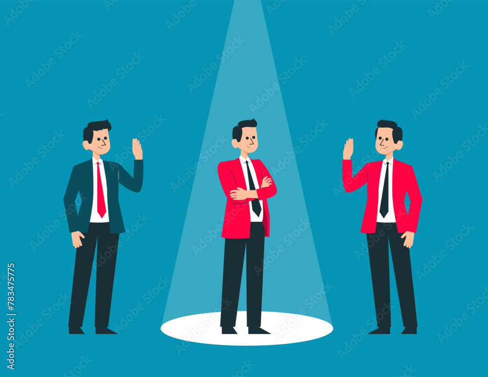 Company making a choice of person. Hired concept vector - obrazy, fototapety, plakaty 