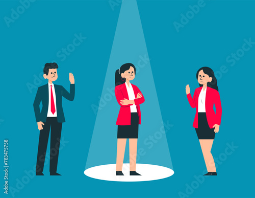 Company making a choice of person. Hired concept vector