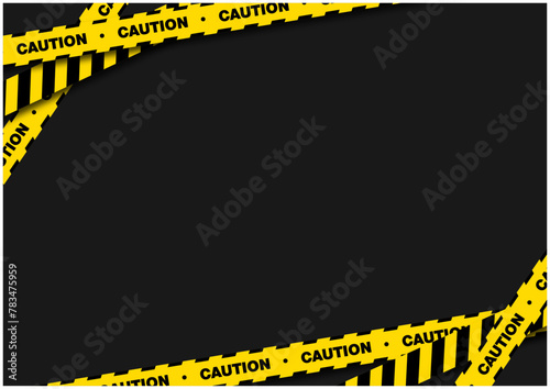 バリケードテープ（立入禁止標識/規制線）のフレーム背景ベクター素材 photo