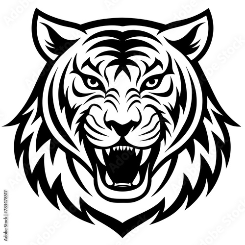 Fototapeta Naklejka Na Ścianę i Meble -  head of lion mascot,lion silhouette,vector,icon,svg,characters,Holiday t shirt,black tiger drawn trendy logo Vector illustration,tiger on a white background,eps,png