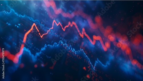 Profit graph of stock market indicator. Abstract stock data concept. Stock financial statistic graph analysis. Financial fund trade overview in profit graph. Concept Finance