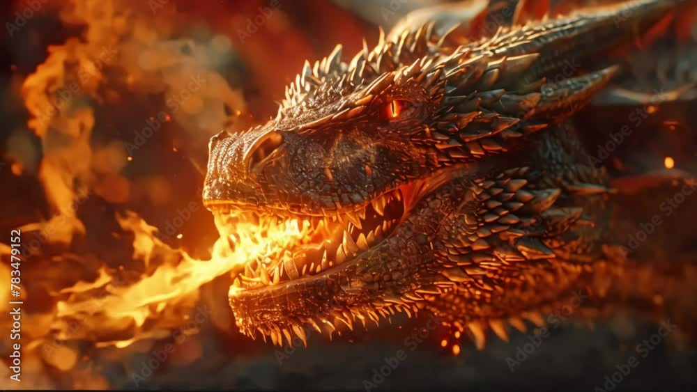 scary angry fire dragon, huge dragon flying in the sky, footage, 4k footage, videos, slow motion