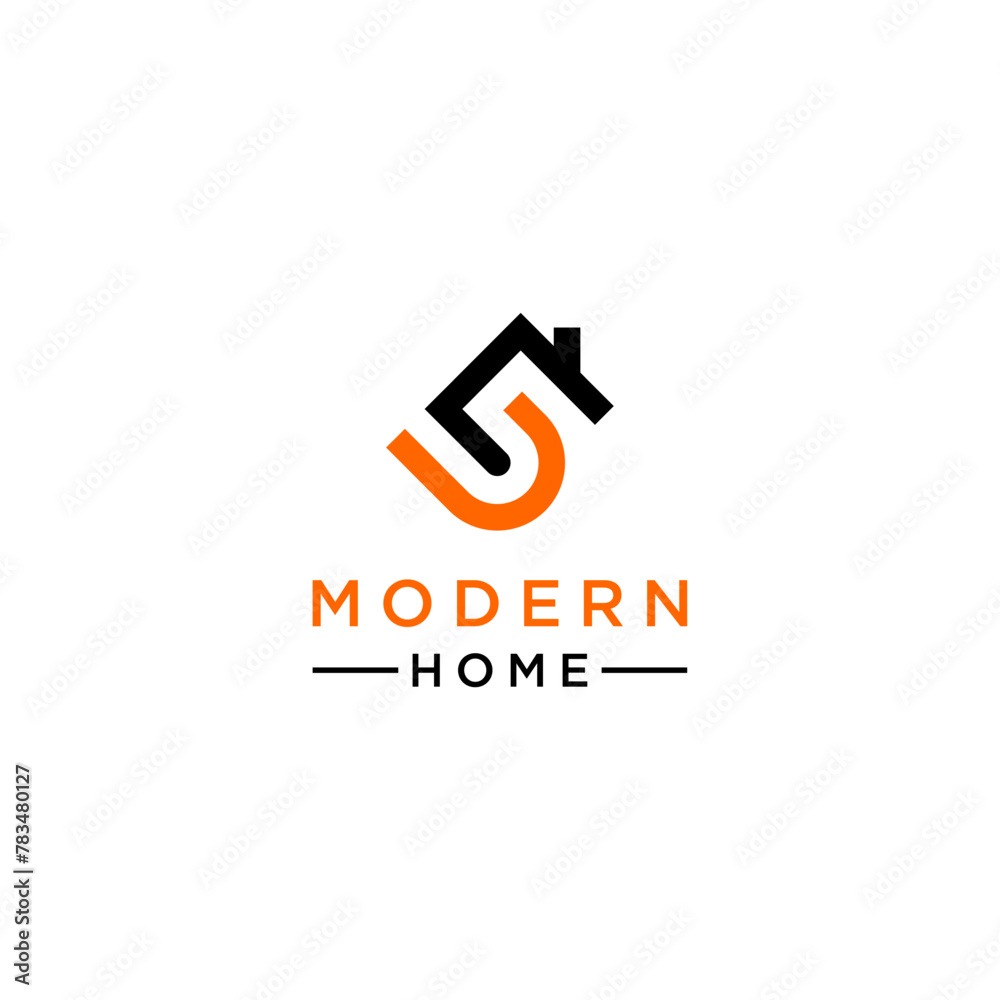 Logo lettering 5 for home. Logo design of Number Five in vector for construction, home, real estate, building, property. Minimal awesome trendy professional logo design template. 