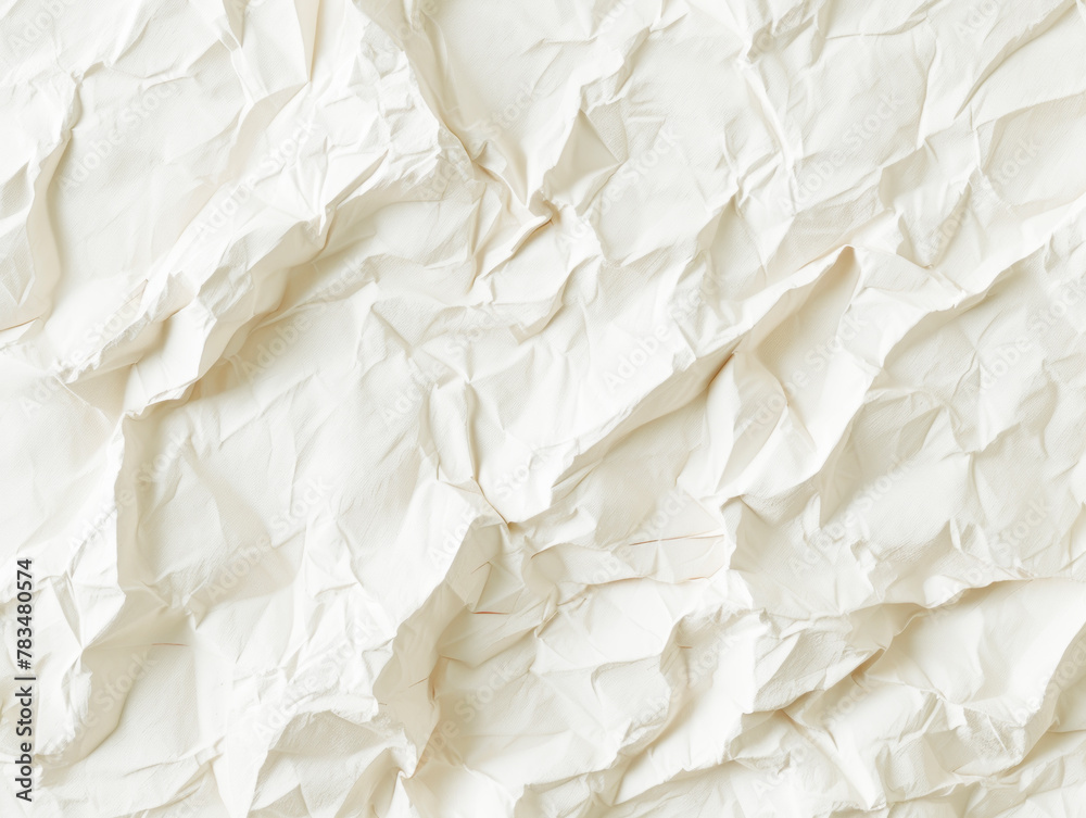 Pristine white crumpled paper texture with soft natural folds. Minimalistic design concept Generative AI Pristine white crumpled paper texture with soft natural folds. Minimalistic design concept Generative AI
