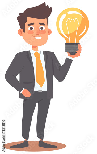 Wallpaper Mural Business professional with a light bulb, flat design. Torontodigital.ca