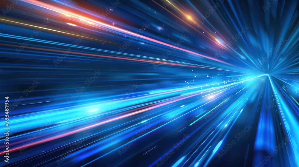 Abstract blue speed lines background with a blur effect. Digital technology concept. Motion blurred light streaks on a dark background. Abstract blue speed lines background with a blur effect. Digital technology concept. Motion blurred light streaks on a dark background.
