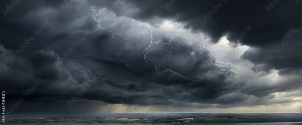Obraz premium Stormy Sky, dramatic stormy sky with swirling clouds and shades of grey