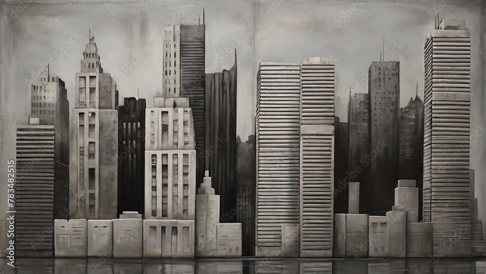 Concrete Jungle, raw beauty of concrete structures and urban landscapes in shades of grey