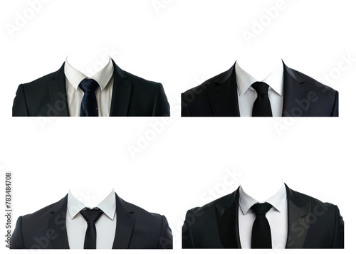 set of formal men outfit on transparent background